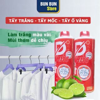 Tẩy trắng quần áo D White, Tẩy mốc quần áo, ố vàng, không phai màu vải