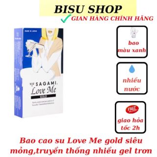 Bao cao su Sagami Love Me Gold siêu mỏng co dãn, không màu không mùi kiểu truyền thống Nhật Bản hộp 10 chiếc
