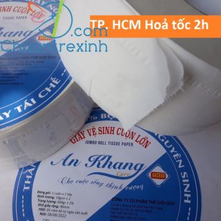 Giấy vệ sinh cuộn lớn 2 lớp AN KHANG AKC600 CARO THẾ GIỚI GIẤY 100% bột giấy nguyên sinh giá rẻ cam kết hàng chất lượng giấy vệ sinh công nghiệp giấy vệ sinh tan nhanh trong nước giá rẻ