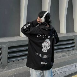 Áo hoodie thun nỉ logo in doris lạ form dưới 70kg