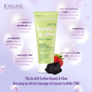Tẩy da chết Eveline Beauty & Glow làm sáng da với hạt massage và Enzyme tự nhiên 75ML giá sỉ