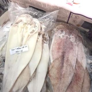 Mực một nắng nhà làm, size 3-5 con/kg, không mạ băng, hàng đủ cân