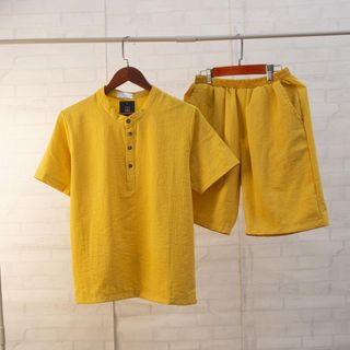 Bộ Đũi Nam Cổ Tròn Chất Vải Đũi Thái Loại Dày Đẹp Hàng Hot Trend 09