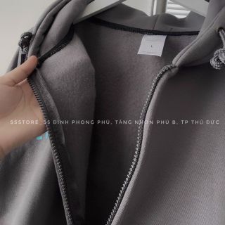Áo khoác thun nỉ logo in unoffcal nón 2 lớp form dưới 70kg
