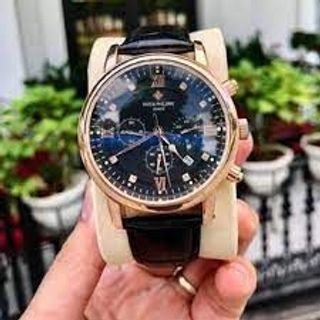 Đồng Hồ Nam Dây Da PATEK PHILLIPE Đồng Hồ Đeo Tay Kiểu Dáng Doanh Nhân Lịch Thiệp Sang Trọng