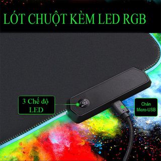 Lót Chuột Chơi Game Viền LED RGB - Siêu Bền - Dày - Chống Nước - Chống Trượt - Nhiều Chế Độ Led
