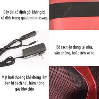 Gối massage 8 bi hồng ngoại đa năng