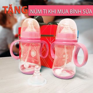 Bình sữa thông minh chống sặc, chống đầy hơi + núm ty silicon siêu mềm giá sỉ