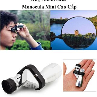 Ống nhòm mini bỏ túi 8x20 vỏ kim loại có thể gắn điện thoại quay phim chụp ảnh