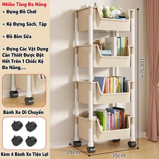 KỆ ĐỰNG ĐỒ ĐA NĂNG 4 TẦNG CÓ XE TIỆN LỢI (MẪU 1)