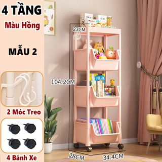 KỆ ĐỰNG ĐỒ ĐA NĂNG 4 TẦNG CÓ BÁNH XE DI CHUYỂN TIỆN LỢI (MẪU 2) giá sỉ