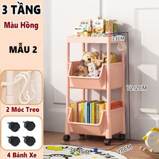 KỆ ĐỰNG ĐỒ ĐA NĂNG 3 TẦNG CÓ BÁNH XE DI CHUYỂN (MẪU 2) giá sỉ