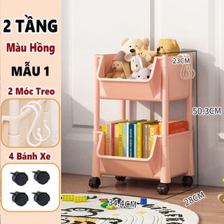 KỆ ĐỰNG ĐỒ ĐA NĂNG 2 TẦNG (MẪU 1) CÓ BÁNH XE DI CHUYỂN + MÓC TREO giá sỉ