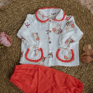 Sét bộ thu đông Xô muslin cho bé