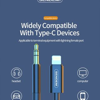 Dây âm thanh kỹ thuật số Sendem A16 IPhone ra 3.5mm dài 1.2M