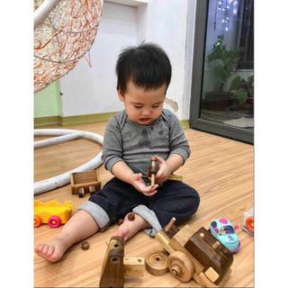 Xe Xúc Lật Lắp Ráp, Đồ Chơi Gỗ Tháo Ráp Trí Tuệ Cho Bé, Lắp Ghép Từng Chi Tiết - Chàng Trai Gỗ