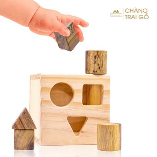 Hộp Thả Khối Hình Học Đồ Chơi Gỗ Chàng Trai Gỗ