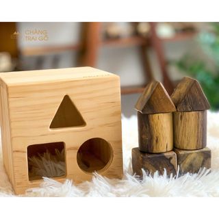 Hộp Thả Khối Hình Học Đồ Chơi Gỗ Chàng Trai Gỗ