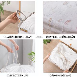 ❤️Size To 100 Lít❤️ Túi Đựng Quần Áo Chăn Màn Vải Canvas Không Thấm Nước, Giỏ Đựng Đồ Đa Năng