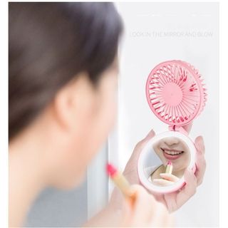 Quạt Mini A8 Có Gương Soi Tiện Lợi Siêu Xinh - Dễ Vệ Sinh - Chính Hãng HD DESIGN