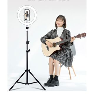 Đèn livestream giá rẻ 33cm và chân 2m1 hỗ trợ chụp ảnh, bán hàng, make up tăng/giảm/thay đổi chế độ sáng
