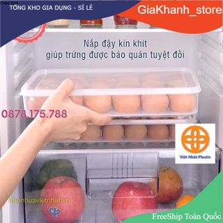 Hộp Đựng Trứng Tủ Lạnh 24 Quả Có Nắp, Khay Đựng Trứng Thông Minh Nhựa Trong Suốt Việt Nhật No6786 giá sỉ