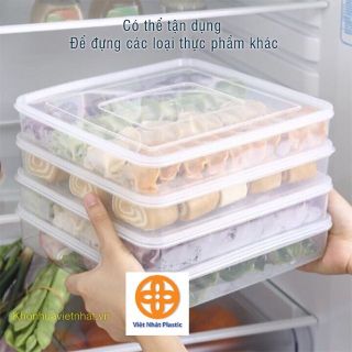 Hộp Đựng Trứng Tủ Lạnh 24 Quả Có Nắp, Khay Đựng Trứng Thông Minh Nhựa Trong Suốt Việt Nhật No6786