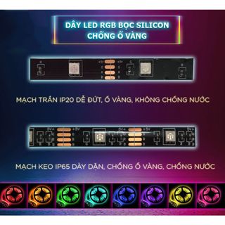 Đèn Dây Led RGB 16 Triệu Màu 5M - Nháy Theo Nhạc, Trang Trí Decor Phòng, Điều Khiển Bằng Điện Thoại, Dây Led Chống Nước
