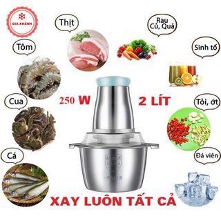Máy Xay Thịt Đa Năng Cối 2L Inox 304, 4 Lưỡi Dao Thép Không Gỉ,Say Sinh Tố Thịt, Cá, Rau Củ Hoa Quả - LD2111