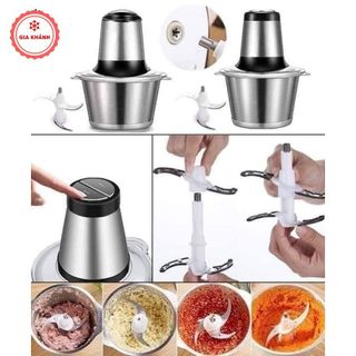 Máy Xay Thịt Đa Năng Cối 2L Inox 304, 4 Lưỡi Dao Thép Không Gỉ,Say Sinh Tố Thịt, Cá, Rau Củ Hoa Quả - LD2111