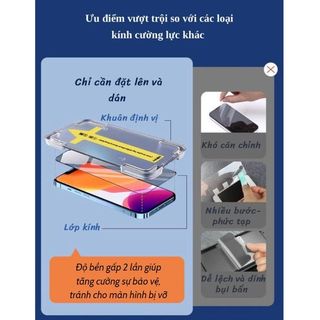 Cường Lực Tự Dán Chống Nhìn Trộm Cho IP - Khung Dán Tự Động - Tĩnh Điện - Chống Bám Bụi Khi Dán - Chính Hãng HD DESIGN