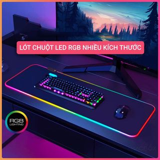 Miếng Lót Chuột Chơi Game Viền LED RGB - Siêu Bền - Dày - Chống Nước - Chống Trượt - Nhiều Chế Độ Led