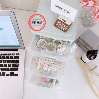 Tủ Nhựa Mini Đựng Mỹ Phẩm,Tủ Trong Suốt Để Bàn Đựng Đồ Đa Năng 3,4,5 tầng Việt Nhật- No3683/3684/3685