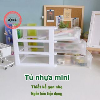 Tủ Nhựa Mini Đựng Mỹ Phẩm,Tủ Trong Suốt Để Bàn Đựng Đồ Đa Năng 3,4,5 tầng Việt Nhật- No3683/3684/3685
