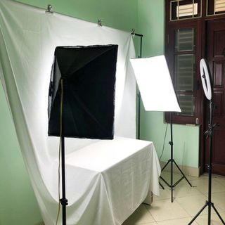 Bộ Đèn Studio - Quay Phim Chụp Ảnh - Livestream - Kèm Bóng 150w + Chân Đèn 2m1 - Softbox 50x70cm - Chính Hãng HD DESIGN