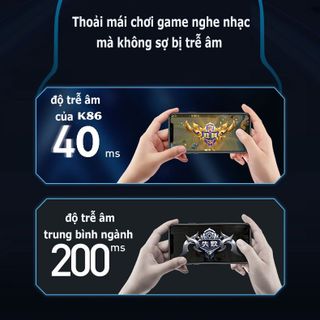 Tai Nghe Gaming Bluetooth 5.1 TWS K86 - Có Mic - Độ Trễ 0,04s - Chính Hãng HD DESIGN