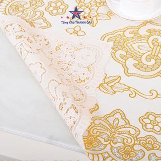 Khăn Trải Bàn-Thảm Trải Bàn Phong Cách Hoàng Gia Sang Trọng Bằng Nhựa Không Thấm Nước Kích Thước 60cm *120cm