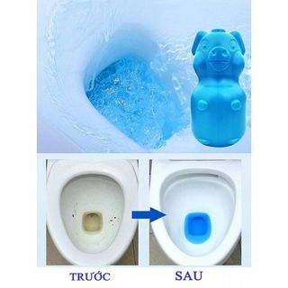 Lọ Thả Bồn Cầu Hình Con Lợn màu xanh, khử mùi nhà vệ sinh hiệu quả