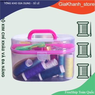 [FREESHIP đơn 50K] Bộ Kim Chỉ May Vá Đa Năng 55 Món Kèm Hộp Đựng Trong Suốt