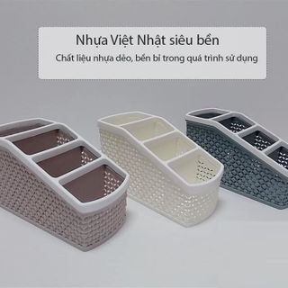 Kệ Đựng Bút Kệ Đựng Đồ Đa Năng, Khay Nhựa , Khay tiện ích, Đựng Bút 4 ngăn Việt Nhật - LD 2103