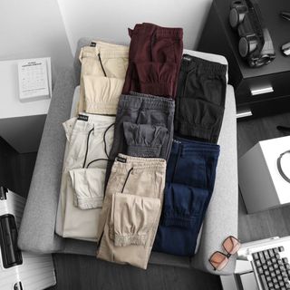 BIGSIZE - Quần kaki jogger nam form bigsize 80kg - 130kg - dây kéo