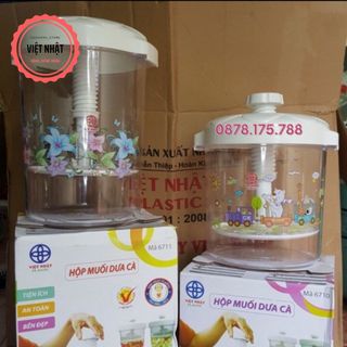 Hũ Muối Dưa Cà Việt Nhật 5L và 7,5L ,Bình Muối Dưa Thông Minh Nhựa VIệt Nhật An Toàn ( MS6711)