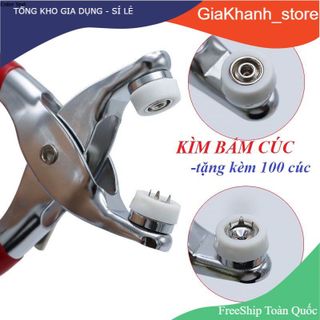 Kìm bấm cúc kèm 100 cúc , bấm cúc áo cúc vành đa năng tiện lợi, Kìm bấm khuy áo kim loại