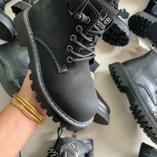 Giày boots trẻ em màu đen chất da mềm đẹp K078 giá sỉ