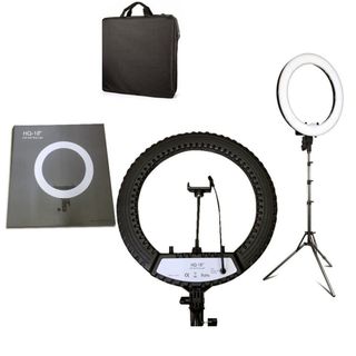 Đèn livestream 45cm giá rẻ, đèn phun xăm, make up thẩm mỹ kèm 1 kẹp điện thoại HQ18 công suất lớn siêu sáng