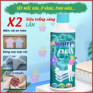 Tẩy trắng quần áo White Clean, Tẩy Mốc, Tẩy Ố Vàng Quần Áo - Dùng Cho Cả Vải Trắng Và Màu dung tích 500ml