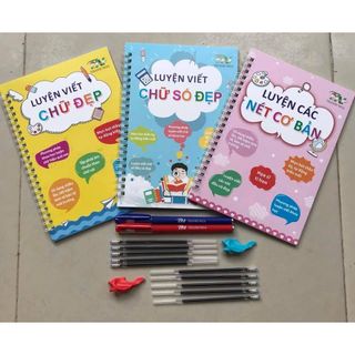 [ Combo 3c Tặng Bút ] Quyển Luyện Tập Viết Chữ Đẹp Tiếng Việt Cho Bé Vào Lớp 1 Tự Bay Màu