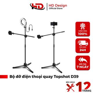 Bộ đỡ điện thoại quay Topshot D39 - Gậy livestream kiêm chân quay video chụp ảnh 360 độ - Chính Hãng HD Design giá sỉ