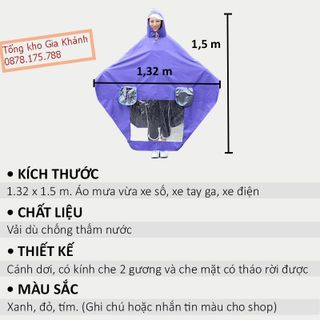 Áo Mưa Người Lớn Đi Xe Máy, 1 Đầu 2 Đầu Có Kính Che Mặt Trong Suốt, Áo Mưa Thời Trang Phản Quang Cỡ Lớn Cao Cấp LD3160