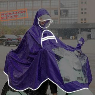Áo Mưa Người Lớn Đi Xe Máy, 1 Đầu 2 Đầu Có Kính Che Mặt Trong Suốt, Áo Mưa Thời Trang Phản Quang Cỡ Lớn Cao Cấp LD3160